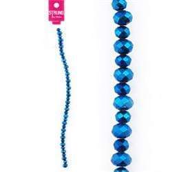 AussieSuperStore Jewellery Making Supplies Strung Beads Crystal Squashed Facet Blue Strung Beads Squashed Facet Blue | Jewellery Making Beads Accessories 9323823181390 BBS2014112